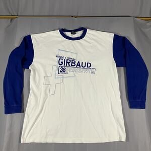 Vintage Marithe Francois Girbaud Shirt Mens XL Blue Long Sleeve Graphic 90s
